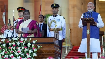 Narendra Modi takes oath as prime minister. (X/ @narendramodi) Narendra Modi takes oath as prime minister. (X/ @narendramodi)