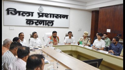 Haryana chief minister Nayab Saini on Monday said that to resolve public grievances in a hassle-free manner, deputy commissioners have been tasked to listen to public complaints at “samadhan shivir”. (HT Photo) Haryana chief minister Nayab Saini on Monday said that to resolve public grievances in a hassle-free manner, deputy commissioners have been tasked to listen to public complaints at “samadhan shivir”. (HT Photo)