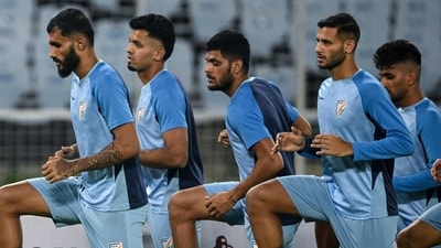 Indian football team players in a training session. (AFP) Indian football team players in a training session. (AFP)