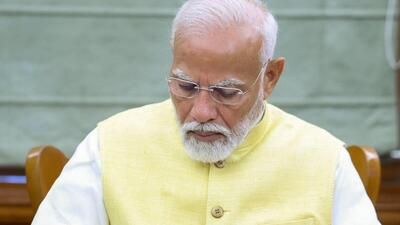 Modi signed his first file authorising release of the 17th instalment of PM Kisan Nidhi for 93 million eligible farmers. (ANI photo)