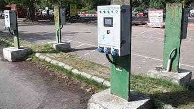 On March 8, UT administrator Banwarilal Purohit had stated that all 53 charging stations would be made functional by the end of March. Later, the authorities had assured to make the charging stations operational by the end April. (HT File) On March 8, UT administrator Banwarilal Purohit had stated that all 53 charging stations would be made functional by the end of March. Later, the authorities had assured to make the charging stations operational by the end April. (HT File)