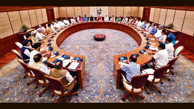 Prime Minister Narendra Modi chairs the first meeting of his new Cabinet in New Delhi on Monday. (PTI) Prime Minister Narendra Modi chairs the first meeting of his new Cabinet in New Delhi on Monday. (PTI)