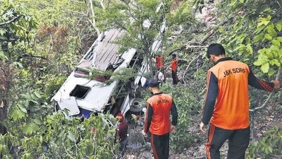 Rescue work underway in Reasi on Monday. (PTI) Rescue work underway in Reasi on Monday. (PTI)