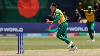 Initially, Heinrich Klaasen (46) took SA to 113/6 in 20 overs. (AP) Initially, Heinrich Klaasen (46) took SA to 113/6 in 20 overs. (AP)