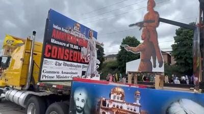 The “punishment” posters displayed during a parade in Brampton on Sunday The “punishment” posters displayed during a parade in Brampton on Sunday