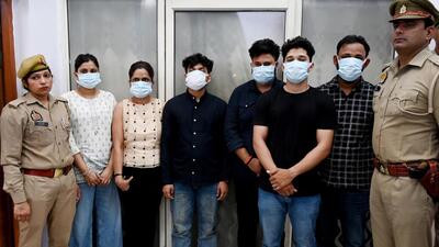 The suspects revealed that after giving advertisements on social media promising admissions to reputed colleges and universities, the gang members would dupe students and take ₹6-10 lakh from each student in the name of ”admission fee”. (Sunil Ghosh/HT Photo) The suspects revealed that after giving advertisements on social media promising admissions to reputed colleges and universities, the gang members would dupe students and take ₹6-10 lakh from each student in the name of ”admission fee”. (Sunil Ghosh/HT Photo)