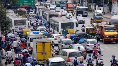 A traffic jam in Bengaluru. (ANI) A traffic jam in Bengaluru. (ANI)