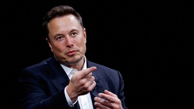 Elon Musk, CEO of SpaceX and Tesla and owner of X, formerly known as Twitter, gestures as he attends the Viva Technology conference on innovation and startups. (Reuters)
