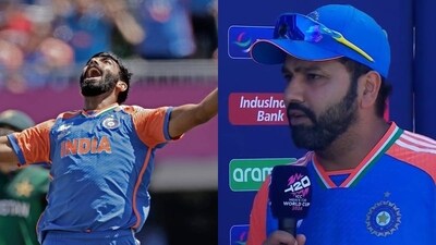 Rohit Sharma (right) during his post-match interaction with broadcasters Rohit Sharma (right) during his post-match interaction with broadcasters