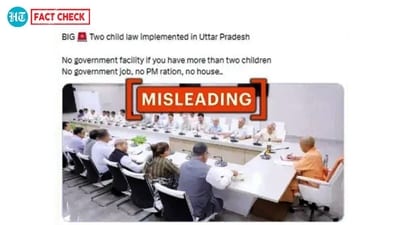 Screenshot of social media post claiming that two-child policy has been implemented in Uttar Pradesh. (Source: X/Screenshot)