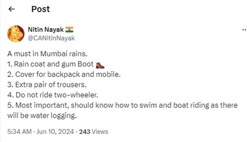 Some folks shared tips for office-goers and others, for the wet season (X) Some folks shared tips for office-goers and others, for the wet season (X)
