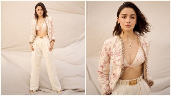 Alia Bhatt has created quite a stir in the fashion world with her latest look, exuding unmatched glamour. The actress is a total stunner who consistently slays fashion goals like a pro. Whether it's her floral saree at the Met Gala or a black off-shoulder dress for a Gucci event, Alia continually proves her fashion savvy. She is quite active on social media, and her glam Insta-diaries are a treasure trove of fashion inspiration for all her followers. Just a few days ago, she turned heads in a backless denim midi dress, and now, with an ethereal bralette and pants look, she is making her fans swoon.(Instagram/@aliaabhatt)