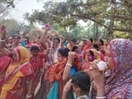 Villagers of Naskar Para of Sandeshkhali celebrate after the arrest of absconding Trinamool Congress leader Sheikh Shahjahan, an accused of crimes against women and land grabbing. (File image) Villagers of Naskar Para of Sandeshkhali celebrate after the arrest of absconding Trinamool Congress leader Sheikh Shahjahan, an accused of crimes against women and land grabbing. (File image)