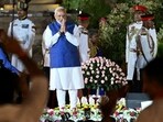 Prime Minister Narendra Modi during the oath-taking ceremony at Rashtrapati Bhavan.