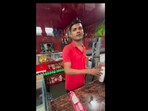 The shopkeeper was confronted by the customer. 