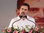 Congress leader Rahul Gandhi addressing party workers in Rae Bareli.