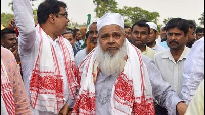 All India United Democratic Front chief Badruddin Ajmal during the Lok Sabha election campaign Assam. (ANI Photo) All India United Democratic Front chief Badruddin Ajmal during the Lok Sabha election campaign Assam. (ANI Photo)