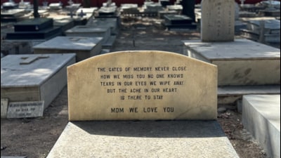 At the Christian Cemetery on Prithviraj Road. (HT Photo) At the Christian Cemetery on Prithviraj Road. (HT Photo)