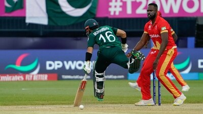 Mohammad Rizwan scored 53 (53) as Pakistan completed the 107-run chase in 17.3 overs (AFP) Mohammad Rizwan scored 53 (53) as Pakistan completed the 107-run chase in 17.3 overs (AFP)