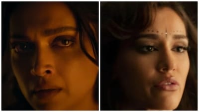 Deepika Padukone and Disha Patani in Kalki 2898 AD trailer. Deepika Padukone and Disha Patani in Kalki 2898 AD trailer.