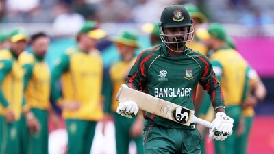Litton Das of Bangladesh makes his way off after being dismissed vs South Africa (Getty Images via AFP) Litton Das of Bangladesh makes his way off after being dismissed vs South Africa (Getty Images via AFP)
