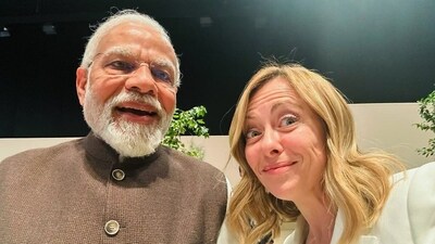 Italy Prime Minister Giorgia Meloni poses for a selfie with Prime Minister Narendra Modi along the sidelines of the COP28 summit in Dubai. (File Image) (Giorgia Meloni/X) Italy Prime Minister Giorgia Meloni poses for a selfie with Prime Minister Narendra Modi along the sidelines of the COP28 summit in Dubai. (File Image) (Giorgia Meloni/X)