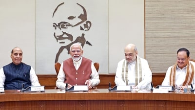 Prime Minister Narendra Modi with new team of Union Cabinet Ministers (DPR PMO) Prime Minister Narendra Modi with new team of Union Cabinet Ministers (DPR PMO)