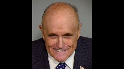 Rudy Giuliani seen grinning in mugshot after being indicted in Arizona (Maricopa County Sheriff's Office) Rudy Giuliani seen grinning in mugshot after being indicted in Arizona (Maricopa County Sheriff's Office)