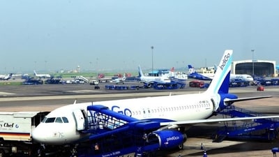 An Indigo plane alights its passengers at an airport. (Ramesh Pathania) An Indigo plane alights its passengers at an airport. (Ramesh Pathania)