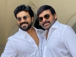 Ram Charan shares a picture with dad Chiranjeevi. Ram Charan shares a picture with dad Chiranjeevi.