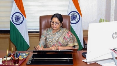 New Delhi, June 11 (ANI): Annapurna Devi takes charge as the Union Minister for Women and Child Development, in New Delhi on Tuesday. (ANI Photo) (PIB) New Delhi, June 11 (ANI): Annapurna Devi takes charge as the Union Minister for Women and Child Development, in New Delhi on Tuesday. (ANI Photo) (PIB)