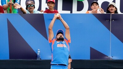 Mohammed Siraj took a blinder to complete the dismissal of Nitish Kumar (BCCI-X) Mohammed Siraj took a blinder to complete the dismissal of Nitish Kumar (BCCI-X)