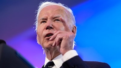 Biden will press other G7 leaders to agree to an innovative plan to use future interest on some $281 billion of Russian central bank funds to back up a $50 billion loan to Ukraine. (AP) Biden will press other G7 leaders to agree to an innovative plan to use future interest on some $281 billion of Russian central bank funds to back up a $50 billion loan to Ukraine. (AP)