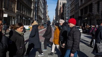 Shoppers and pedestrians on Broadway in the Soho neighborhood of New York, US. (Bloomberg)