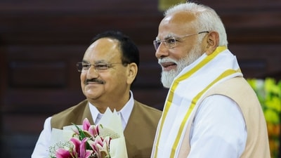 Prime Minister Narendra Modi welcomed by Union Minister JP Nadda. (PTI/File) Prime Minister Narendra Modi welcomed by Union Minister JP Nadda. (PTI/File)