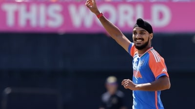 India's Arshdeep Singh celebrates the dismissal of United States' Shayan Jahangir during the ICC Men's T20 World Cup (PTI) India's Arshdeep Singh celebrates the dismissal of United States' Shayan Jahangir during the ICC Men's T20 World Cup (PTI)