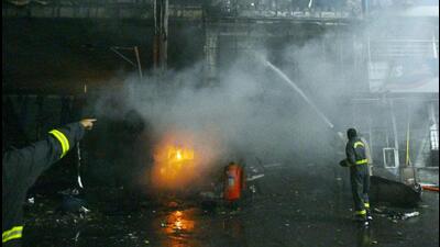 The fire brigade used foam to control the fire before it could reach the petrol pump. After one-and-a-half hours of continuous firefighting, the blaze was controlled around 12.15 am and no casualty was reported, said fire department officials. (Sunil Ghosh/HT Photo) The fire brigade used foam to control the fire before it could reach the petrol pump. After one-and-a-half hours of continuous firefighting, the blaze was controlled around 12.15 am and no casualty was reported, said fire department officials. (Sunil Ghosh/HT Photo)