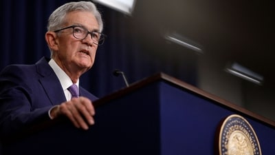 WASHINGTON, DC - JUNE 12: Federal Reserve Bank Chair Jerome Powell announces that interest rates will remain unchanged during a news conference at the Federal Reserves�s William McChesney Martin building on June 12, 2024 in Washington, DC. Following the two-day Federal Open Markets Committee meeting Powell said the Fed has decided to keep their current rate range of 5.25-5.50 percent and signaled that it believes long-run rates will stay higher than previously indicated. Kevin Dietsch/Getty Images/AFP (Photo by Kevin Dietsch / GETTY IMAGES NORTH AMERICA / Getty Images via AFP) (Getty Images via AFP) WASHINGTON, DC - JUNE 12: Federal Reserve Bank Chair Jerome Powell announces that interest rates will remain unchanged during a news conference at the Federal Reserves�s William McChesney Martin building on June 12, 2024 in Washington, DC. Following the two-day Federal Open Markets Committee meeting Powell said the Fed has decided to keep their current rate range of 5.25-5.50 percent and signaled that it believes long-run rates will stay higher than previously indicated. Kevin Dietsch/Getty Images/AFP (Photo by Kevin Dietsch / GETTY IMAGES NORTH AMERICA / Getty Images via AFP) (Getty Images via AFP)