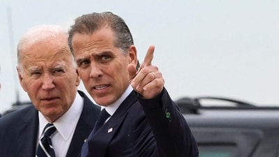 U.S. President Joe Biden stands with his son Hunter Biden, who earlier in the day was found guilty on all three counts in his criminal gun charges trial, after President Biden arrived at the Delaware Air National Guard Base in New Castle, Delaware, U.S., June 11, 2024. REUTERS/Anna Rose Layden (REUTERS)