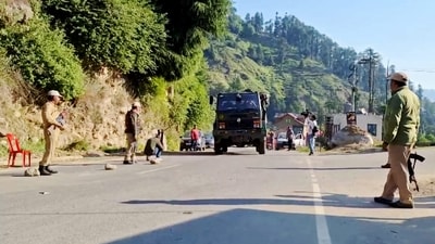 Doda: Security personnel during search and cordon operation after a terrorist attack, at Bhadarwah, in Doda district, Wednesday, June 12, 2024. (PTI) Doda: Security personnel during search and cordon operation after a terrorist attack, at Bhadarwah, in Doda district, Wednesday, June 12, 2024. (PTI)