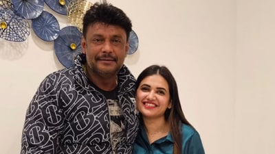 Kannada actors Darshan Thoogudeepa and Pavithra Gowda are in news in connection to a murder case. (Instagram/Pavithra Gowda) Kannada actors Darshan Thoogudeepa and Pavithra Gowda are in news in connection to a murder case. (Instagram/Pavithra Gowda)