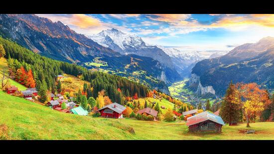 A village in the Swiss Alps much like the one Heidi lived in . (Shutterstock)