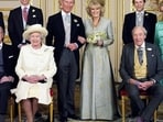 Following their wedding, Camilla faced some issues with her striking gold leaf feathers headband as the wind blew around her. 