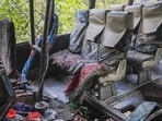 Inside the ill-fated bus on Shiv Khori-Katra road, which was attacked by terrorists on June 9.