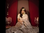 Shrima Rai poses for a photograph as she recreates Heeramandi look. Shrima Rai poses for a photograph as she recreates Heeramandi look.
