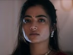 Rashmika Mandanna as Gitanjali in a still from Animal. Rashmika Mandanna as Gitanjali in a still from Animal.