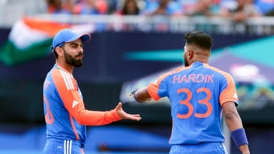 India's Virat Kohli and Hardik Pandya celebrate the dismissal of USA's Corey Anderson (BCCI-X) India's Virat Kohli and Hardik Pandya celebrate the dismissal of USA's Corey Anderson (BCCI-X)