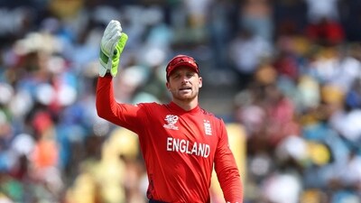 Cricket - ICC T20 World Cup 2024 - Group B - Australia v England - Kensington Oval, Bridgetown, Barbados - June 8, 2024 England's Jos Buttler reacts REUTERS/Ash Allen (REUTERS)