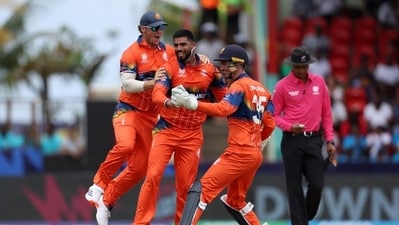 Batting first in St Vincent, Bangladesh posted 159-5 in 20 overs against the Netherlands (ICC) Batting first in St Vincent, Bangladesh posted 159-5 in 20 overs against the Netherlands (ICC)