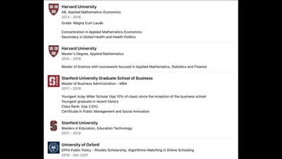 Screenshot of the LinkedIn profile shared by a startup co-founder. (X/@nbt) Screenshot of the LinkedIn profile shared by a startup co-founder. (X/@nbt)